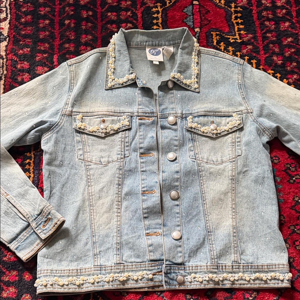 DG2 by Diane Gilman Denim Jacket with Beaded Accents